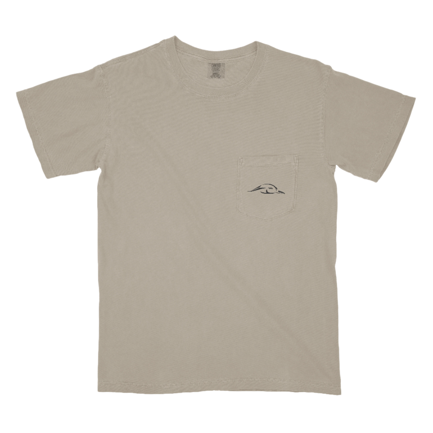 Vintage Wood Duck Logo Design with Pocket in Khaki