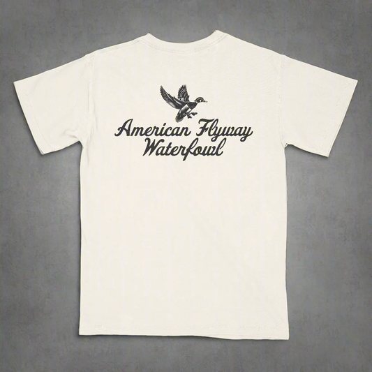 Vintage Wood Duck Logo Design in Ivory