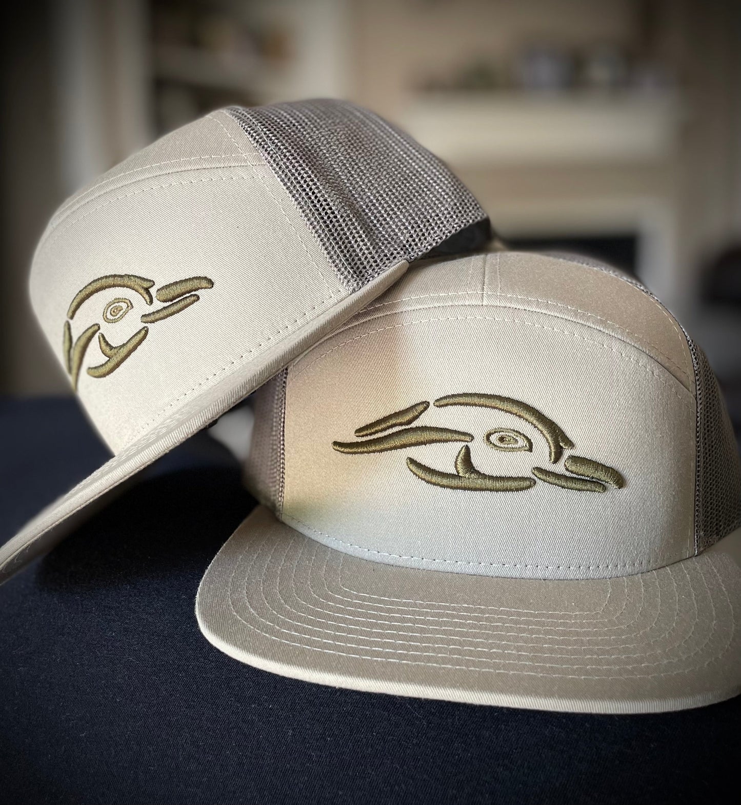 AF Waterfowl 3D Puff Duck Logo 7 Panel Hat Loden - Loden