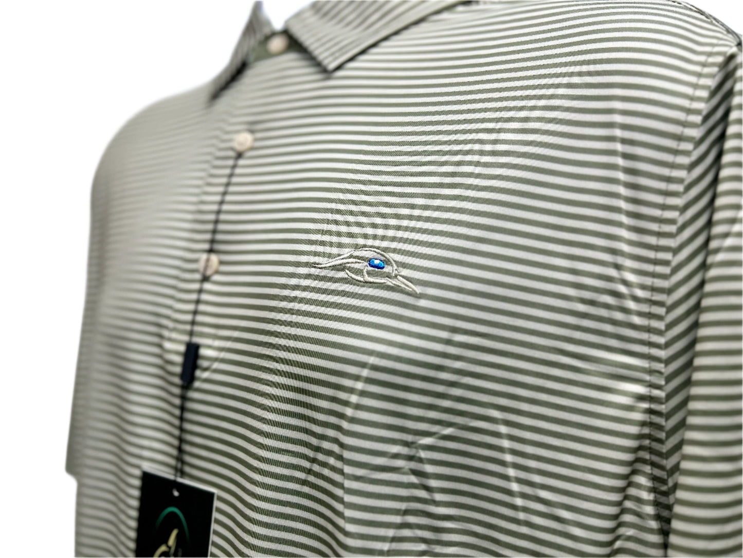 AFW Twill with Moss Stripe Polo