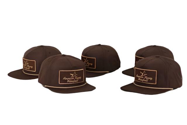 Youth Throwback Vintage Rope Hat Brown w Patch and Tan Rope